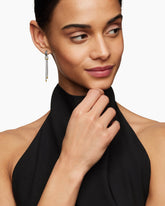 Helena Chain Drop Earrings in Sterling Silver with 18K Yellow Gold and Diamonds, 50.8mm